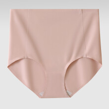 (Peach Pink, L) Ice Silk Trendy High Waist Womens Panties With Seamless Design And Comfortable Tummy Control Wear For Daily