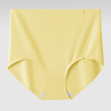 (Cheese Yellow, L) Ice Silk Trendy High Waist Womens Panties With Seamless Design And Comfortable Tummy Control Wear For Daily