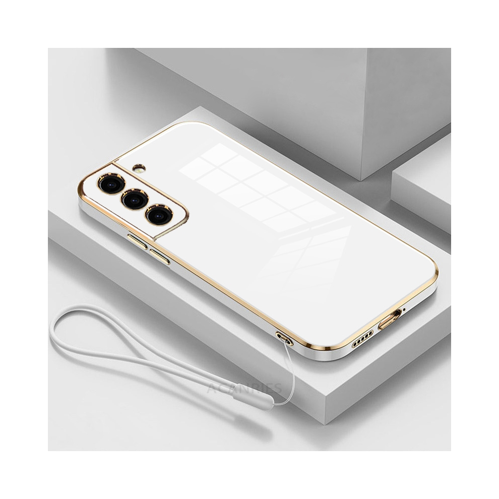 (Zbss S20 Fe) S24ultra Luxury Plating Lanyard Silicone Case For White 931287726249