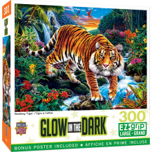 Meesterwerken 300-delige EZ Grip Glow in the Dark puzzel - Tiger's Roar - 18""x24""""