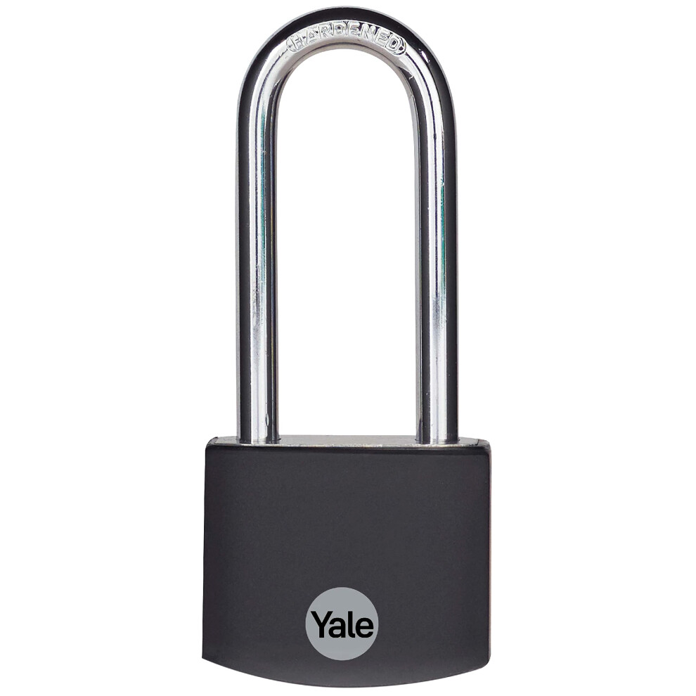Yale 2.2 Inch Long Shackle Covered Aluminum Lock with 3 keyed Alike Keys for School Gym Locker  Fence  Gate  Toolbox  Case  Hasp Storage Black