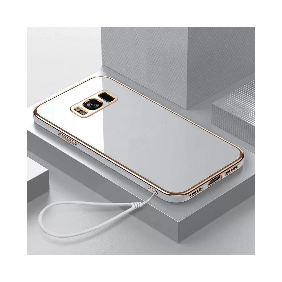 (Gs6d For Galaxy S8 Plus) For Samsung Galaxy S8 Case Luxury Square Plating G White 931287755805