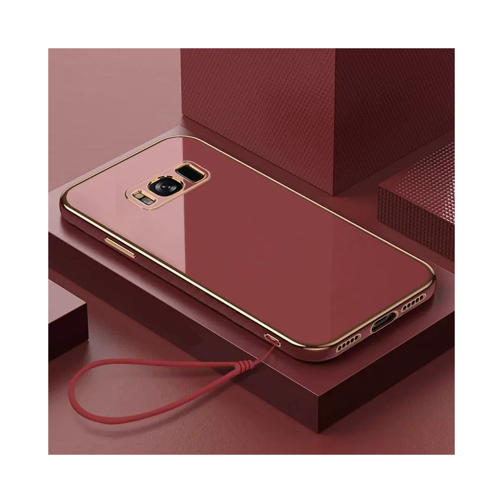 (Gs6d For Galaxy S8) For Samsung Galaxy S8 Case Luxury Square Plating G Red 931287755799