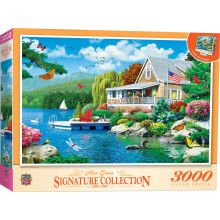 MasterPieces 3000 stukjes puzzel voor volwassenen, familie of kinderen - herinneringen aan het meer - gebrekkig - 32""x45""""