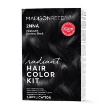 Madison Reed Radiant Hårfärgskit Blackest Black, 100% gråttäckning, ammoniakfri permanent färg, 1-pack (2NNA Pescara)