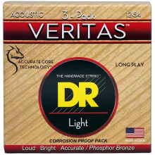 DR Strings Veritas Coated Core Technology Struny do gitary akustycznej Light 12-54 3-pak (VTA-12-3PK)