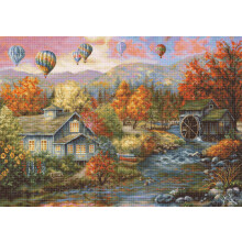 Kit de punto de cruz Luca-S SRL Luca-S - Autumn Creek Mill B616 Dorado