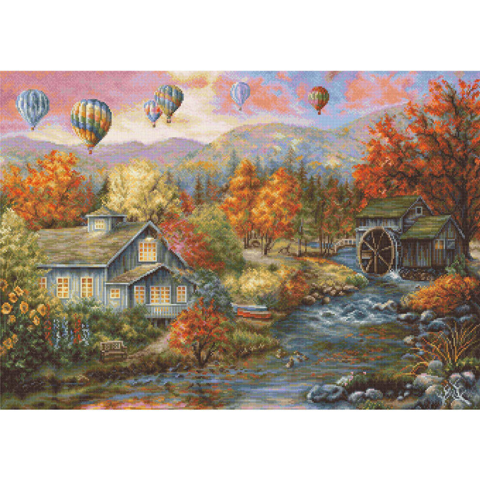 Lucas Luca-S Srl Cross Stitch Kit Luca-S - Autumn Creek Mill B616 Gold