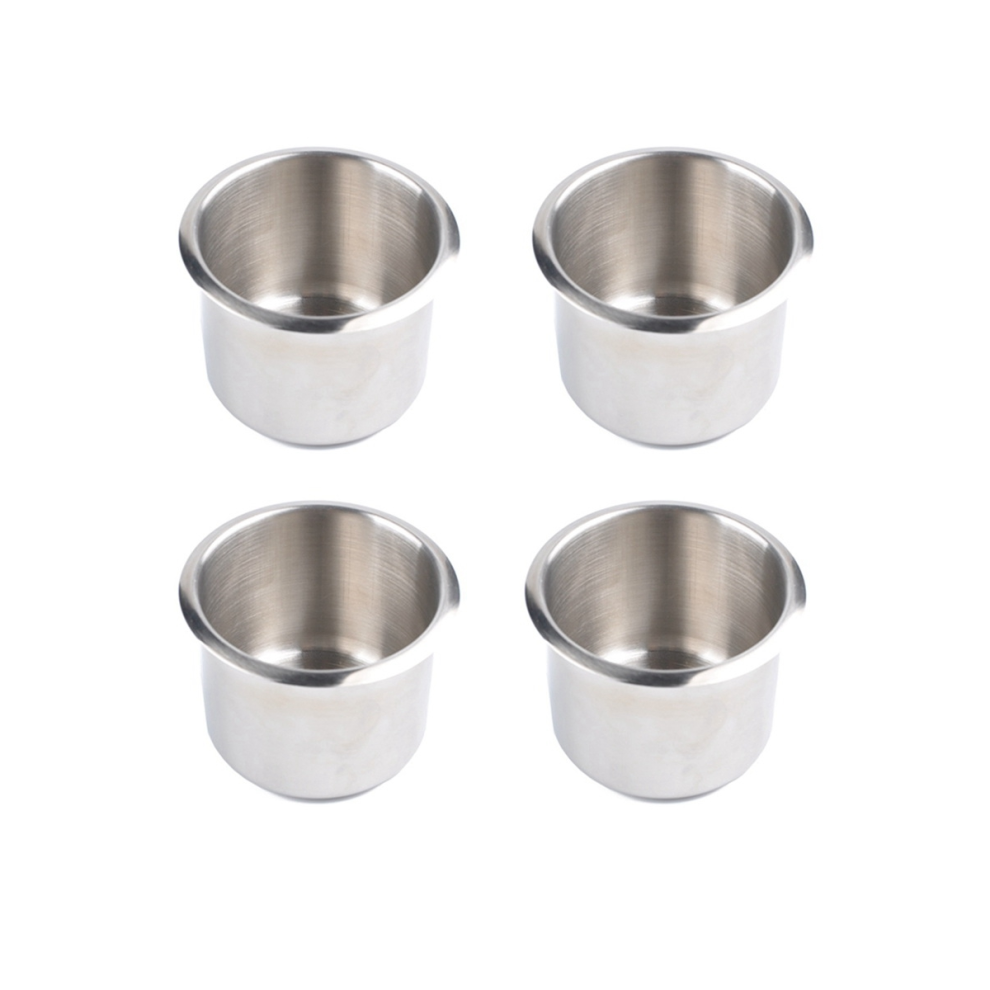 4Pcs Universal Marine Boat Cup Holder 68X55mm Stainless Steel Drop In Drink For Poker Table Couch 4851672716197