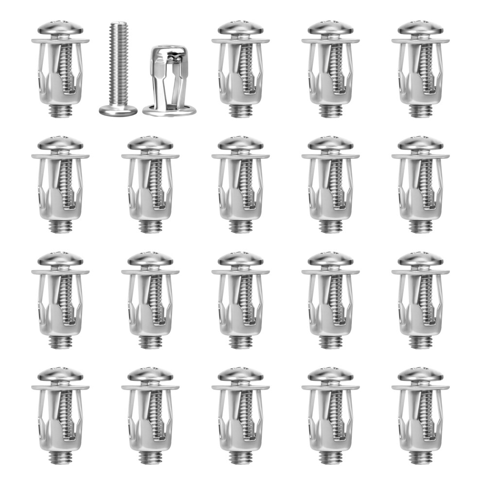 20 Pcs M6x25 Jack Nuts Car Metal Screw Petal With For Hollow Wall Iron Skin 4851672715855