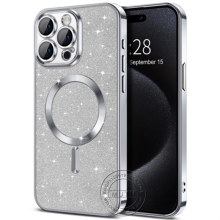 (Glitter Silver, For iPhone 13) Bling Shiny Case For iPhone 16 15 14 13 12 11 Pro