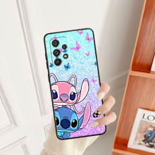 (B07Hblk03, for Samsung A32 5G) Disney Stitch Angel Love For Samsung A53 A52 A33 A
