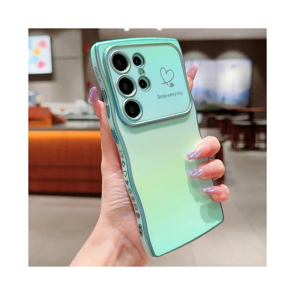 (Light For Samsung S24 Fe) Colorful Love Heart Case For Samsung Galaxy S25 S2 Green 931287767785