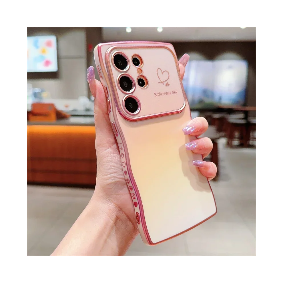(, For Samsung S22 Plus) Colorful Love Heart Case For Samsung Galaxy S25 S2 Pink 931287767822