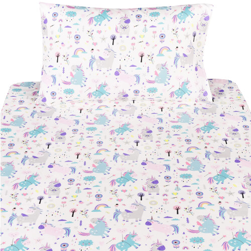 Scientific Sleep Χαριτωμένο Σετ Σεντονιών Μονά Unicorn 100% Βαμβάκι 2