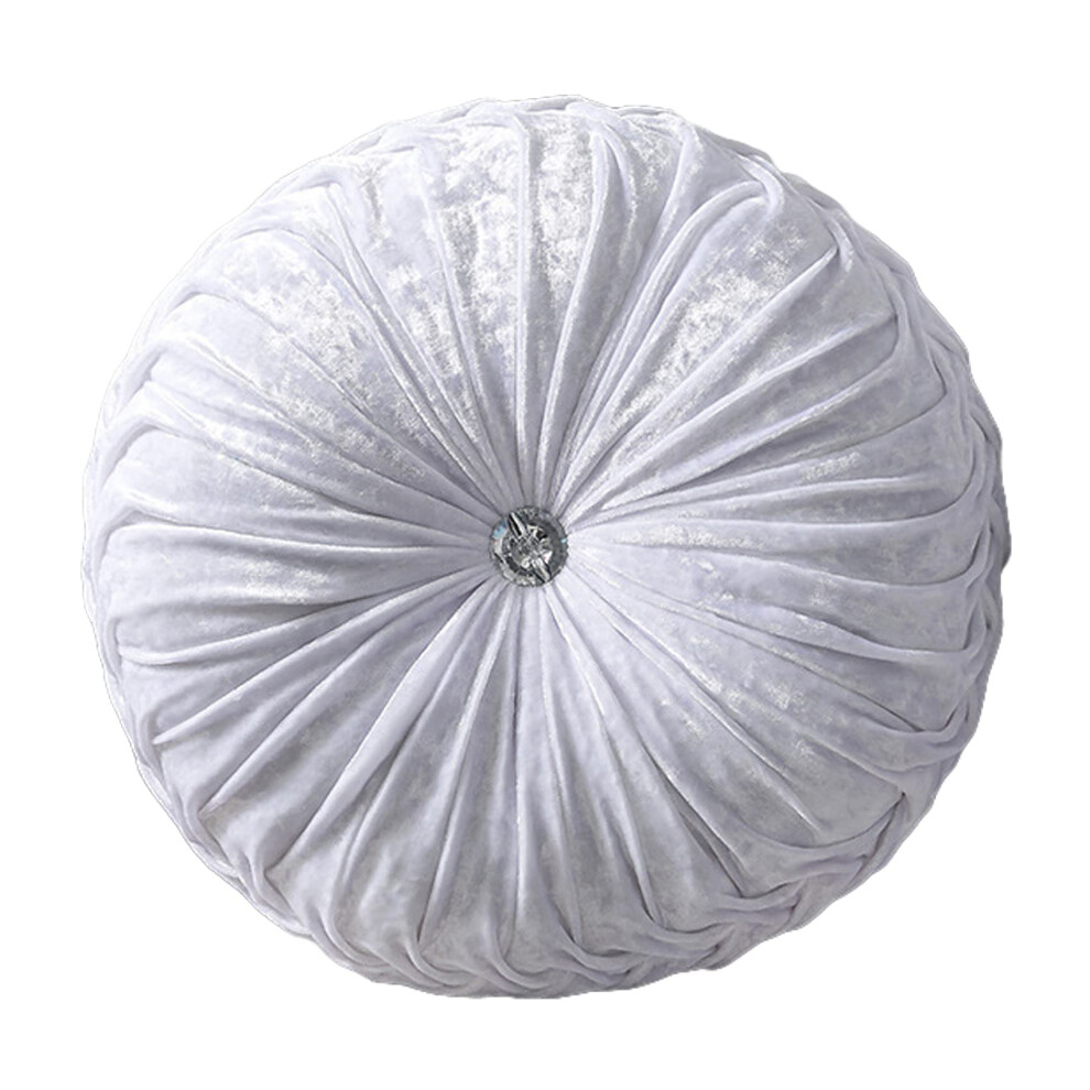 Coussin d   coratif rond HLOVME pour canap   , lit, salon, petit coussin de sol pour adultes et enfants 13,7 A01-Blanc