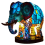 Animal Table Lamp Dyed Resin Elephant Desktop Night Light Light,3D Stained 1
