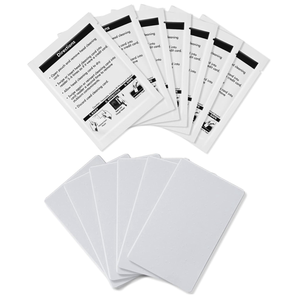 Cartes de nettoyage CR80, nettoyeur de lecteur de cartes double face, cartes de terminal de paiement - nettoyeur de puce CR80 (10 pièces)