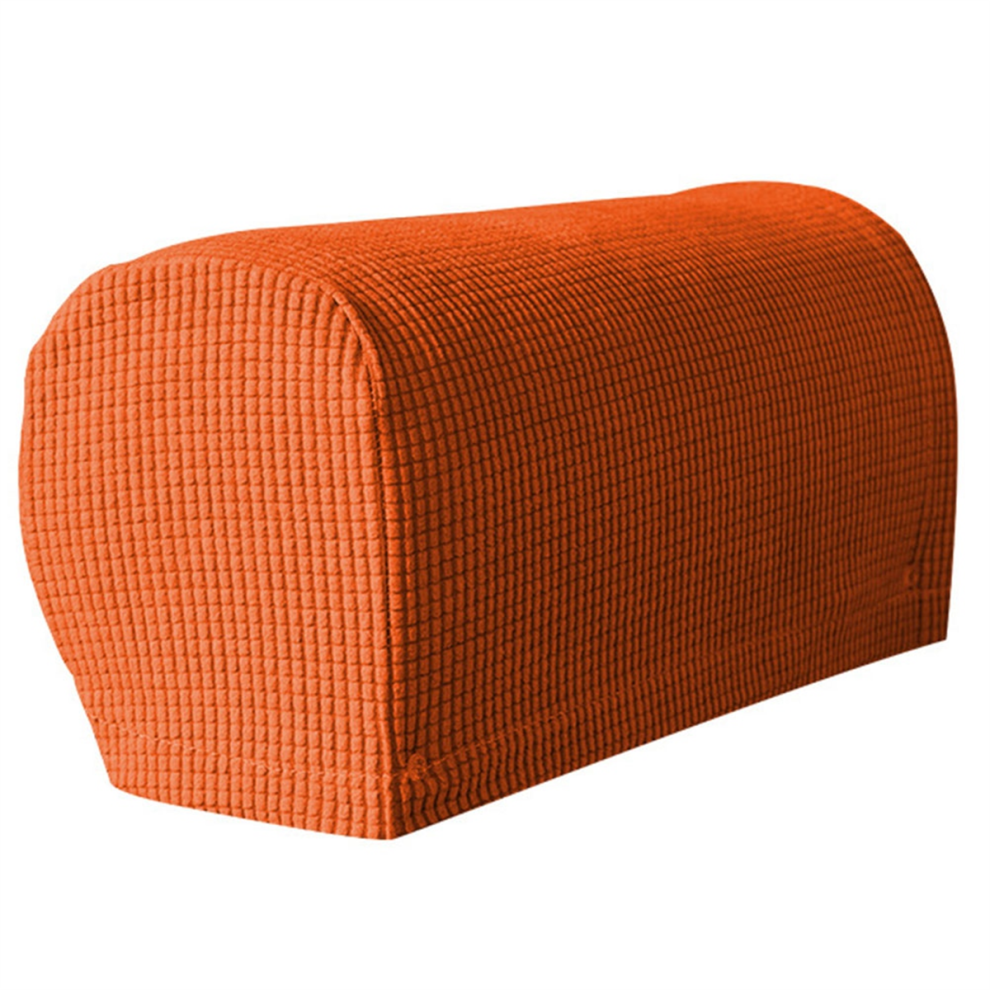 Lot de 2 housses d'accoudoirs en peluche douce et extensible, pour chaises/canapés, orange