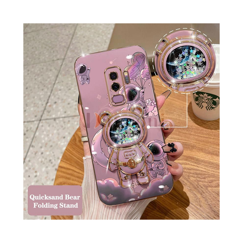 (, Galaxy S9 Plus) Quicksand Bear Astronaut Phone Holder Case For Sam Purple 931287789060