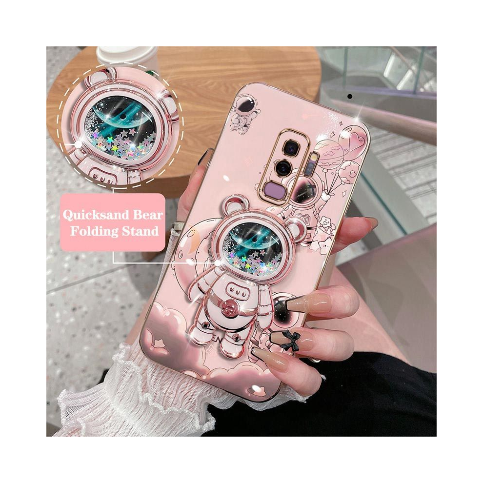 (, Galaxy S9 Plus) Quicksand Bear Astronaut Phone Holder Case For Sam Pink 931287789053