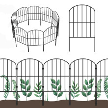 OUSHENG Dekorativer Gartenzaun, 25 Paneele, insgesamt 27 Fu (L) x 24 Zoll (H), rostfreier Metalldrahtzaun, Tierbarriere, Blumenrand f r Landscha