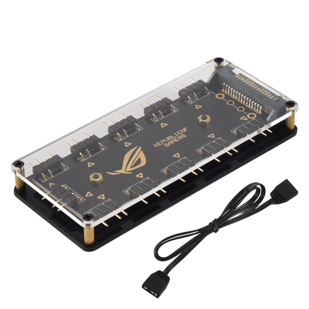 5V 3Pin Rgb Led Splitter 10-Port Hub With 50Cm Extension Cord, Perfect For Lots Of 4851672720934