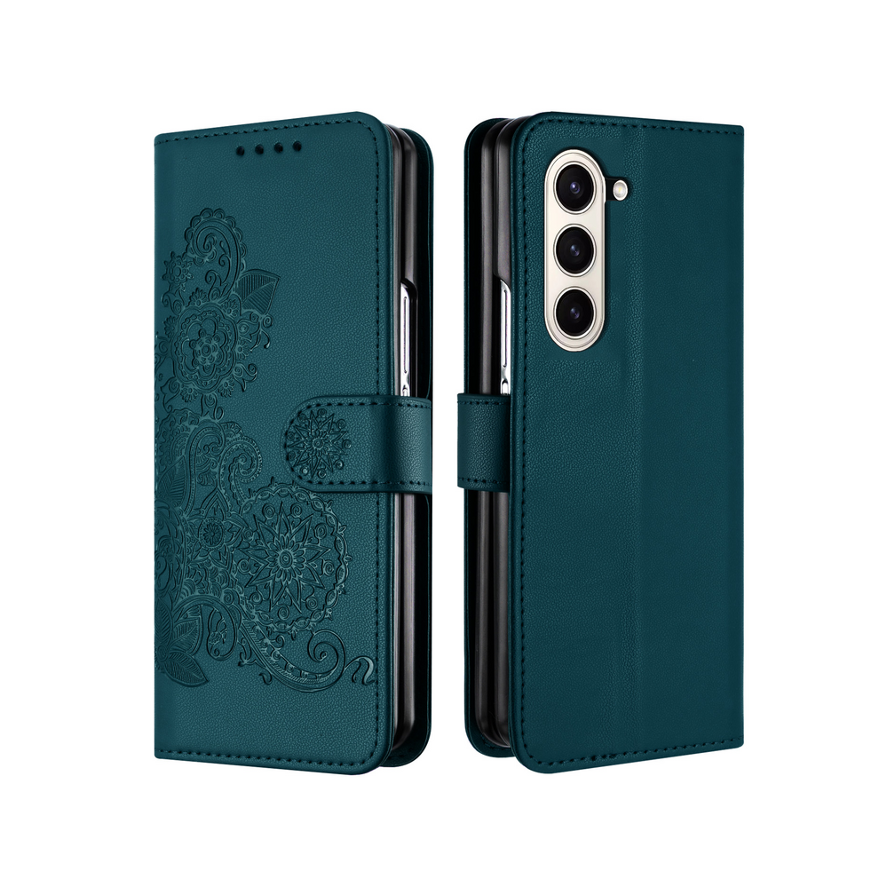 (, Galaxy Z Fold3) Flower Leather Phone Case For Samsung Galaxy Z Fol Green 931287798413