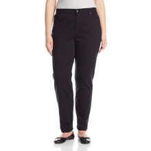 Gloria Vanderbilt Damen-Klassiker-Jeans | Amanda High Rise Tapered Mom Jeans|Verschiedene Grenfarben  Schwarz 12 Short
