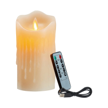 LED-kaarsen, flikkerende vlamloze kaarsen, oplaadbare kaars, echte waskaarsen met afstandsbediening, 10 cm