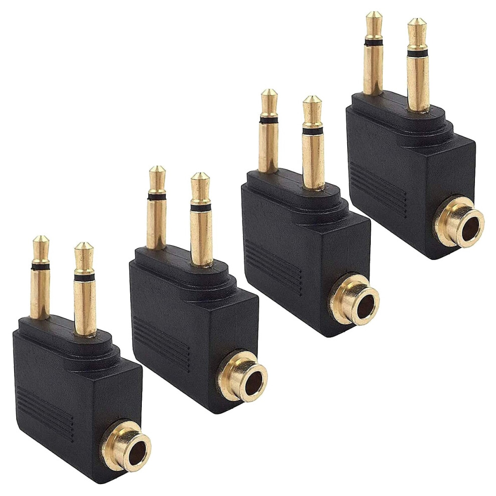 Photos - Portable Audio Accessories 4 Pack Airplane Headphone Adapter ,Airline Flight Adapters for Headphones, Golden Plated 3.5Mm Jack