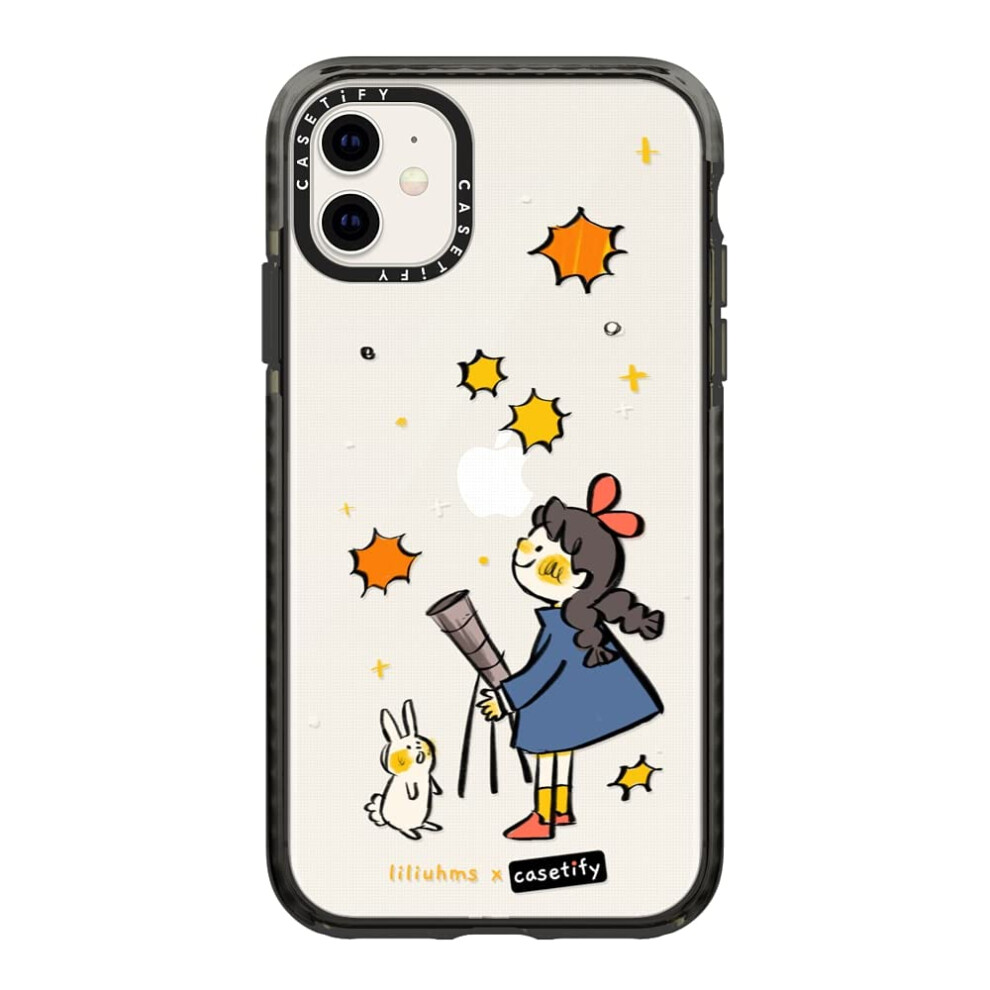Coque Impact Casetify pour iPhone 11     Nuit    toil   e par Liliuhms     Noir transparent