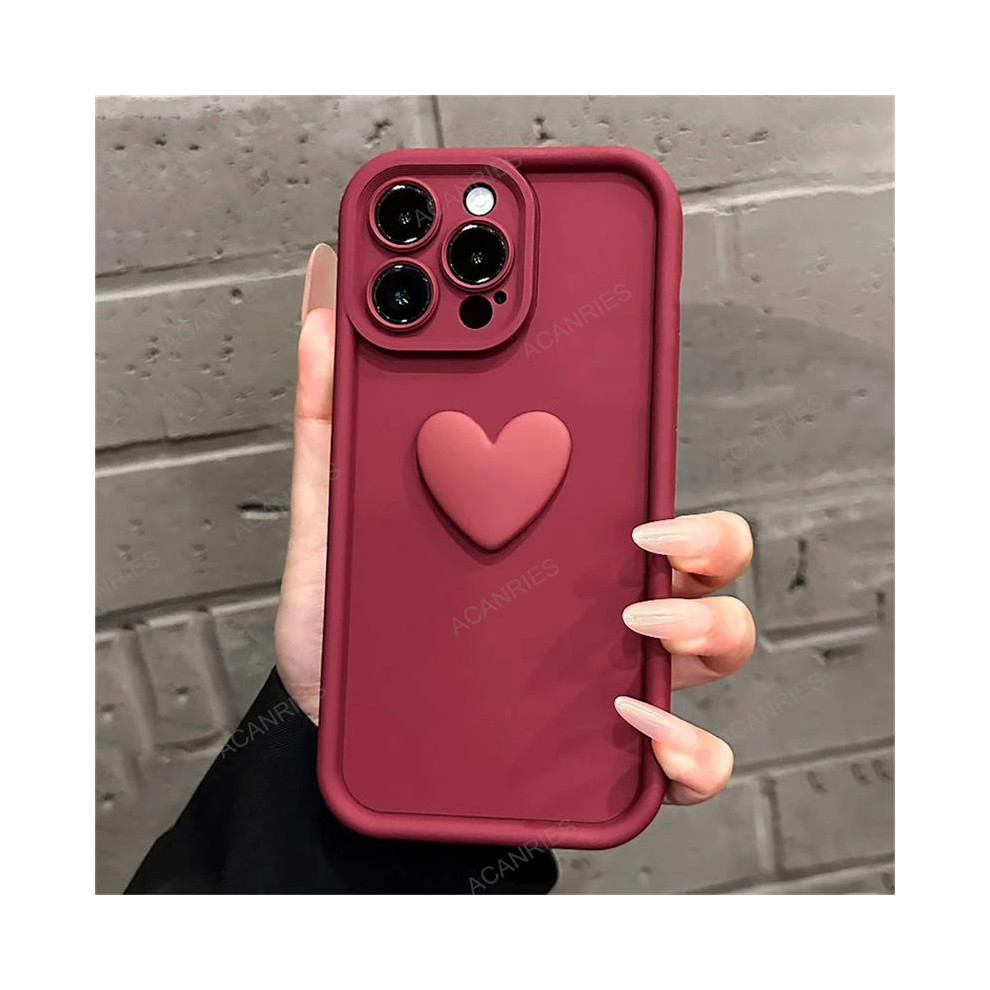 (Ax Wine S22) A 55 35 25 15 Cute Love Heart Silicone Case For Sa Red 931287790158