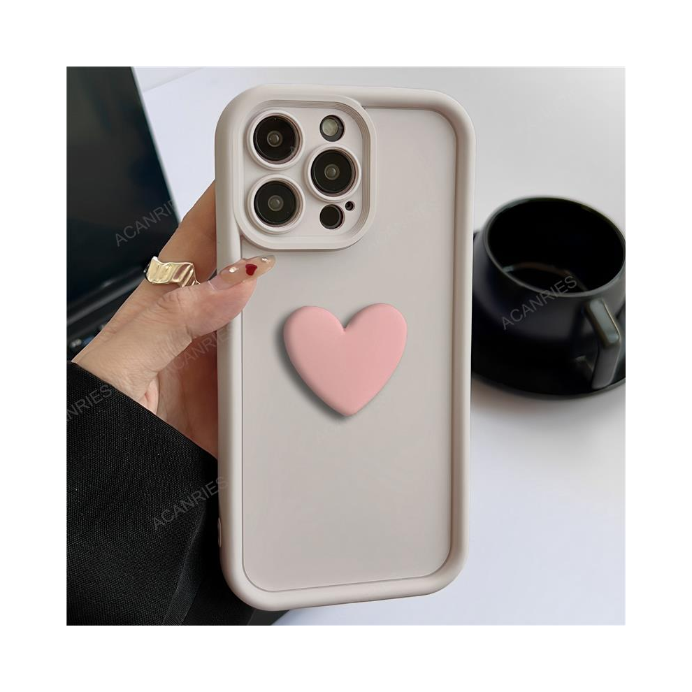 (Ax Beige, S23) A 55 35 25 15 Cute Love Heart Silicone Case For Sa Cream 931287791230