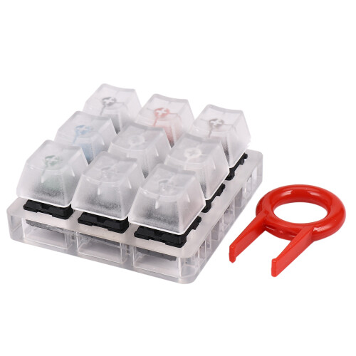 Acrylic Keyboard Tester 9 Clear Plastic Keycap Sampler for Cherry MX Switches 1