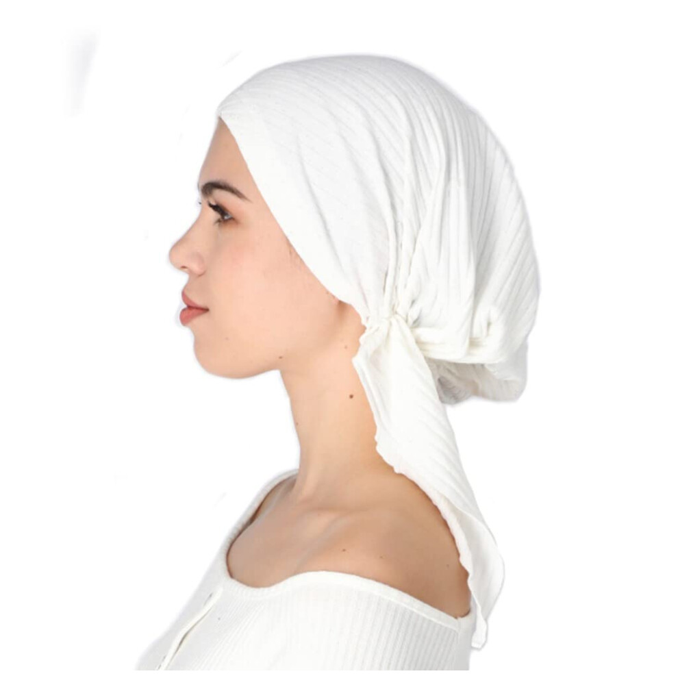 Foulards Madison Headwear pr   -nou   s en lurex pour femme, avec finition scintillante unique et tissu c   tel    extensible (blanc uni)