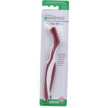 Brosse de Nettoyage pour Prothèses Familiale, Têtes à Poils Doubles, avec Pic de Nettoyage Profond, Couleurs Assorties