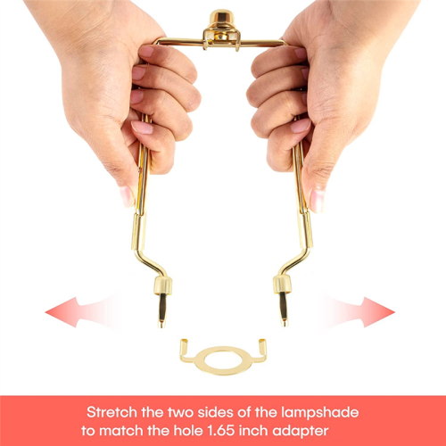Suporte para abajur de 7 polegadas Kit ajustável E14, E26, E27 Base de luz Adaptador Moldura de chifre dourado Suporte para abajur 2