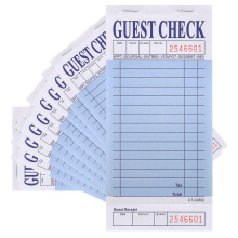 guest check Pads (10 Pack) Server Note Pads - 500 Total guest checks - 1 Part Blue Paper guest check Pads with guest Receipt - check Pads for Ser