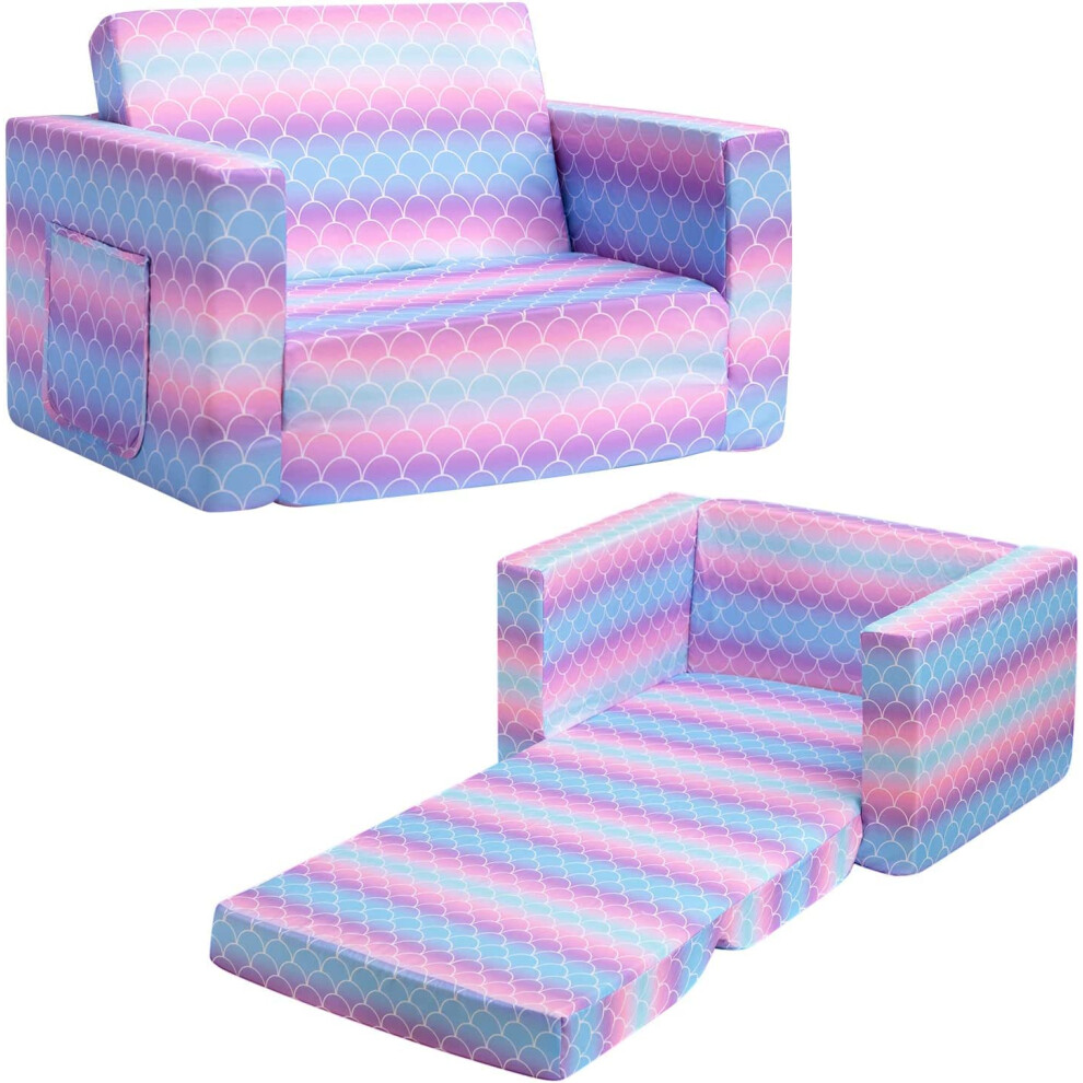 Canap    2 en 1 pour tout-petits, convertible en chaise longue pour l'heure du conte ou de la sieste, ALIMORDEN,    cailles de sir   ne