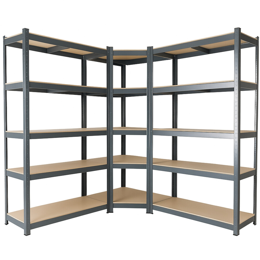AREBOS Set of 3 Heavy Duty Corner Shelving Storage Shelving Boltless Shelving Cellar Shelving