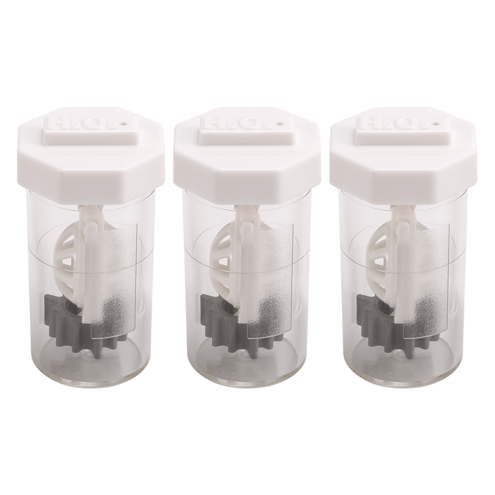 3 Pieces Portable Hydrogen Peroxide Contact Lens Case Cleaner, Eye Scleral Stiff Clip Washer Machine
