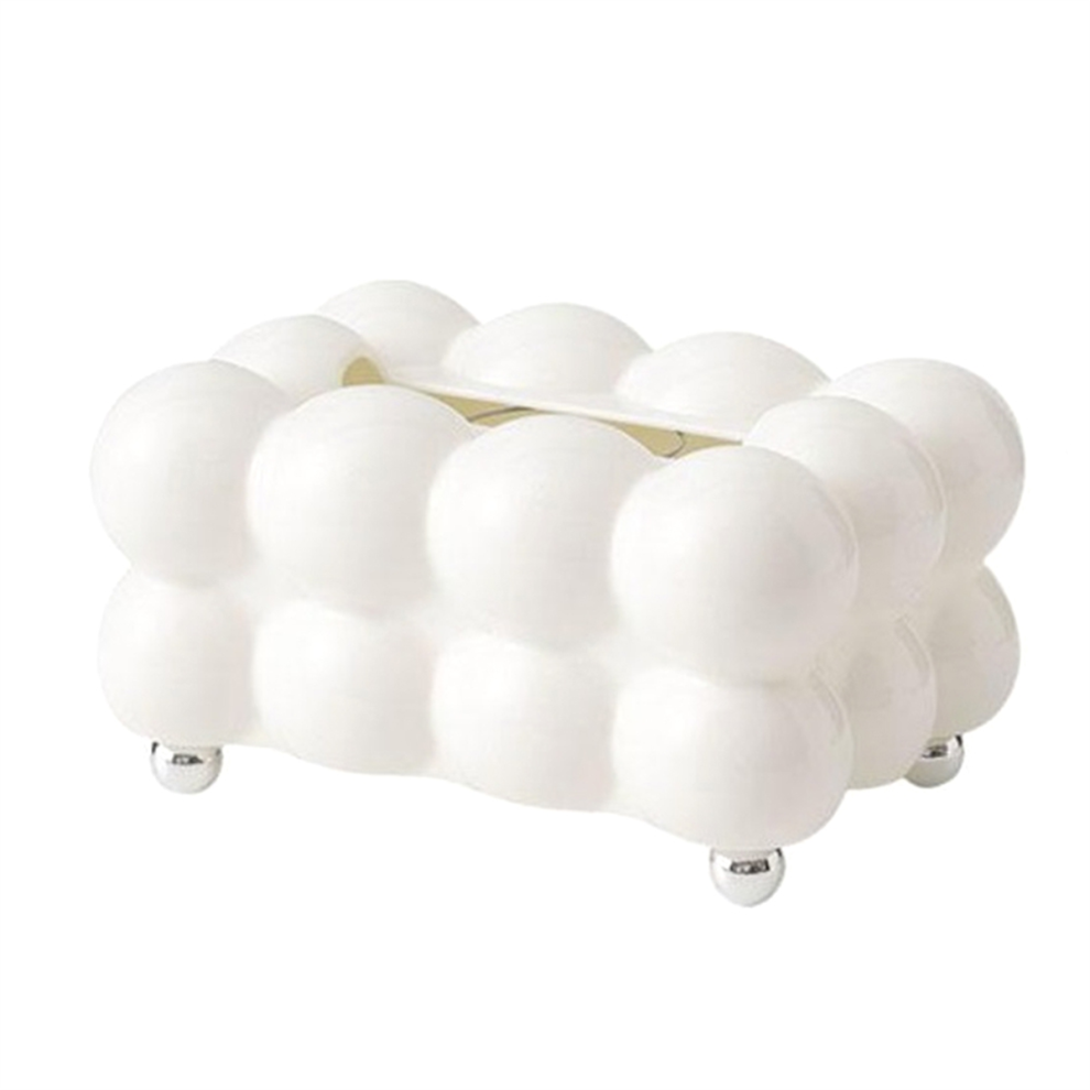 Boîte à mouchoirs en forme de bulle, étui de salon, distributeur de papier toilette, serviette de cuisine, blanc