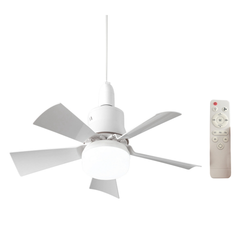 Presa Ventilatore Luce Piccolo Soffitto con e Telecomando, Vite per Base E27, Camera da Letto Cucina