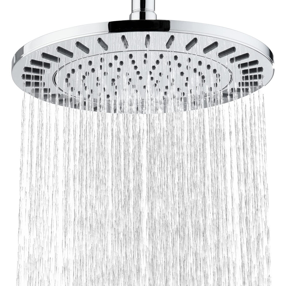 Bright Showers Rain Shower Head 9 Inch High Pressure Waterfall Showerhead With Adjustable Angle And Anti-Clogging Silicone Nozzles Luxury Bathroom O 850037333011
