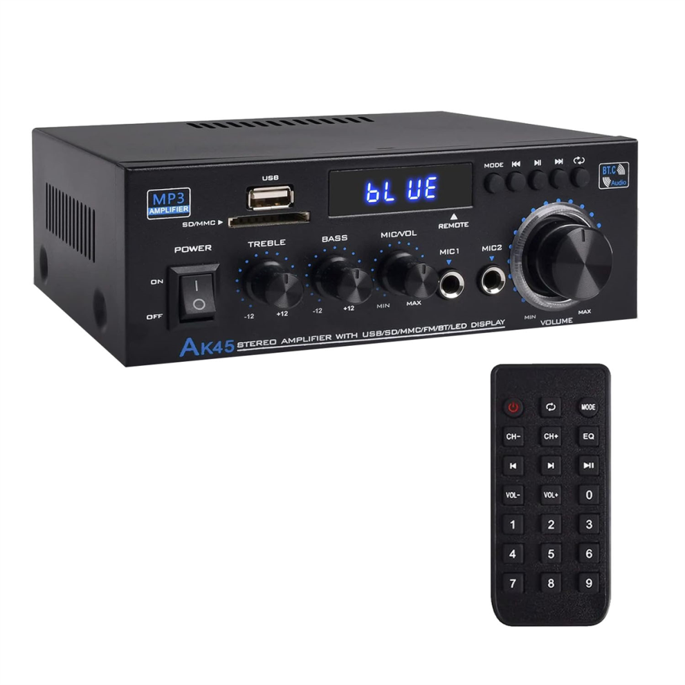 Stereo Audio Amplifier Receiver,Bluetooth 5.0 Sound Speaker,Amplifier Fm Radio,Home Theater System-Uk Plug 4851672730490