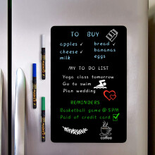 Magnetisk sort t?rt slet br?tplade 17x11 """" til k?leskab lyse farver kridtmark?rer og let at reng?re lille k?leskabsmagnet whiteboard til familie