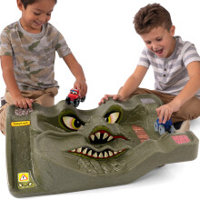 SAIMAY3 Monster City Wheels Extreme Wheels Monster Truck and Car Race Race Table - Red ou Green Portable Kids 2 lados tocam mesa com 2 monstros d