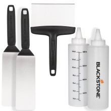 Blackstone Professional Grade Accessory Tool Kit 5 Pieces 16 oz Bottle Two Spatulas Chopper/Scraper and One Cookbook-Perfect for Cooking Indoor or O
