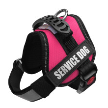 ALBcORP Service hondenvestharnas - reflecterend - geweven polyester nylon comfortabele mesh-vulling extra klein roze